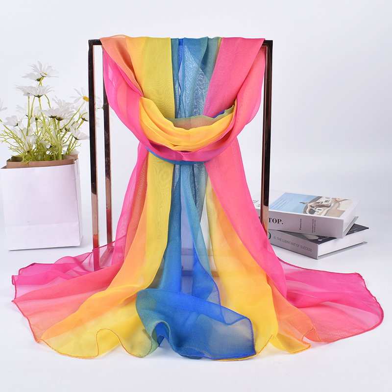 وشاح طويل من الحرير المتدرج ،  - مراجعة Silk Scarf Square وسعره