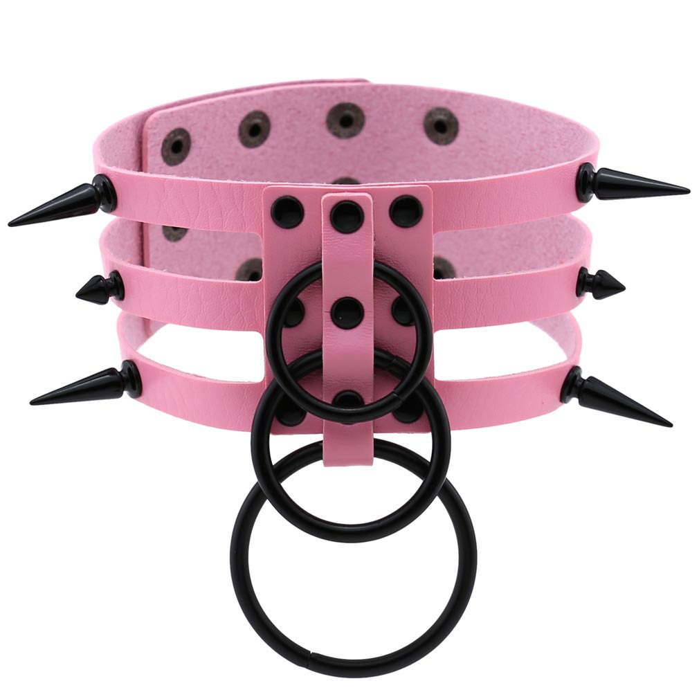 قلادة شوكر جلدية سوداء بمسامير - مراجعة Women'S Emo Accessories وسعره