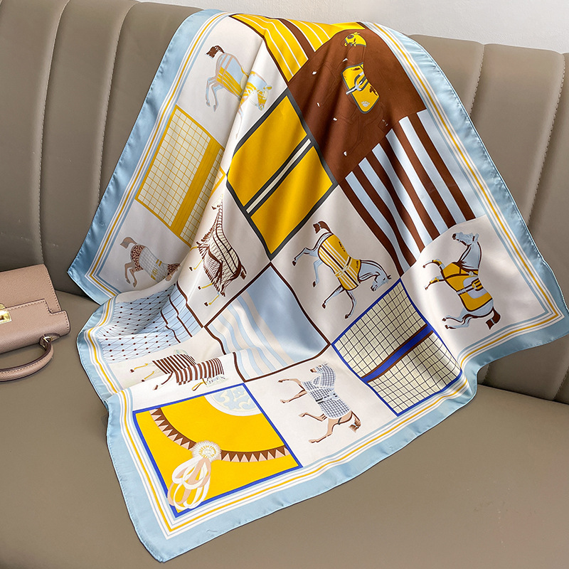 2023 تصميم الأزياء مربع وشاح ح - مراجعة Silk Scarf Square وسعره